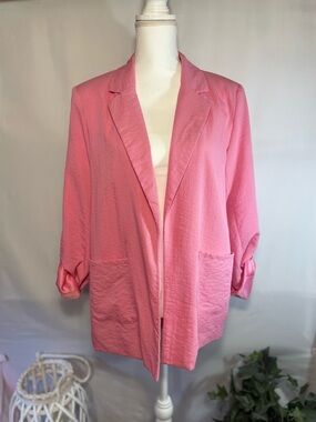 Mud Pie Pink Open Front Blazer